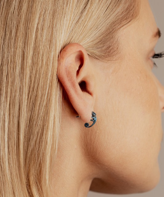 Sidabriniai auskarai "chameleonas"