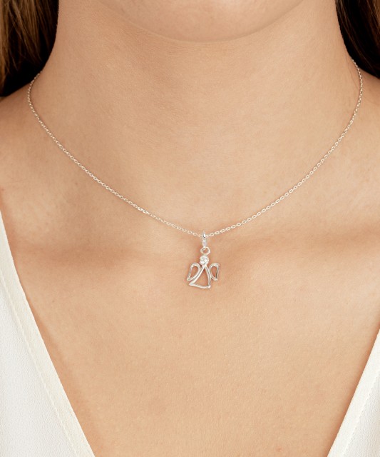 Sidabrinis pakabukas su cirkonius "Angelas"