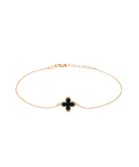 Auksinė apyrankė su oniksu