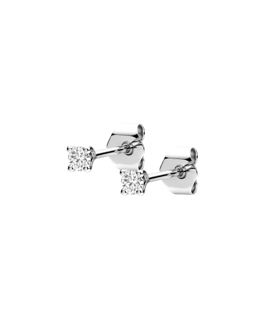Balto aukso auskarai su deimantais 0,06ct