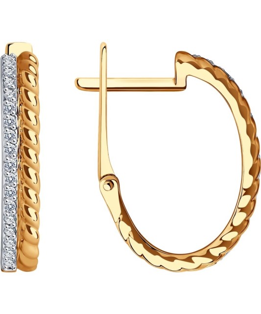 Auksiniai auskarai su briliantais - Auksiniai Auskarai su brangakmeniais - Goldinga