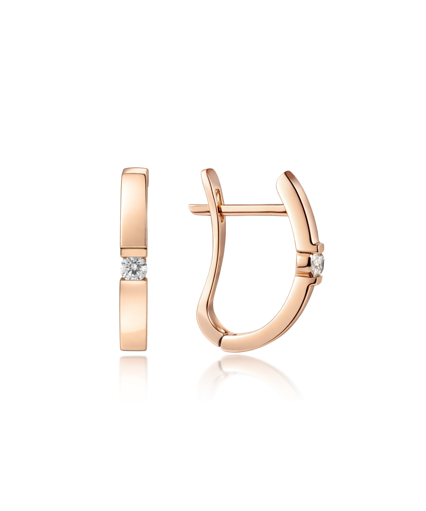 Auksiniai auskarai su deimantais