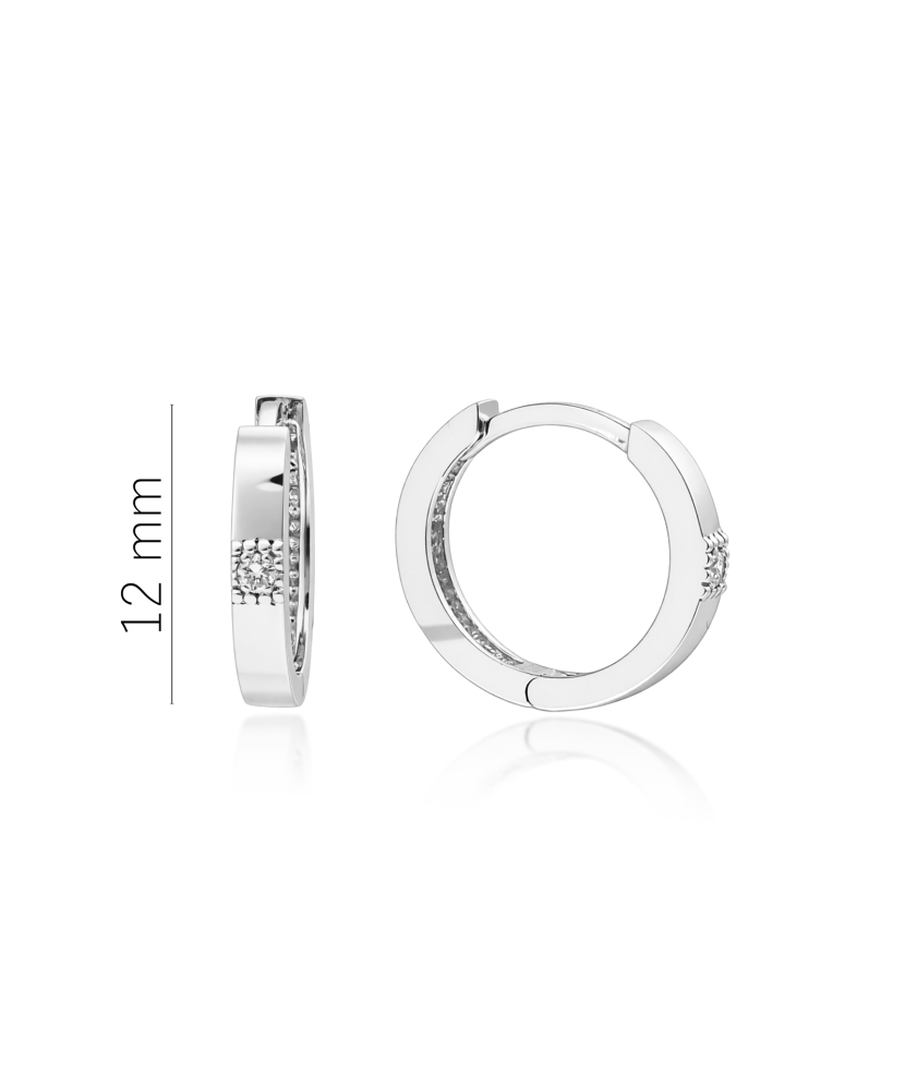 Balto aukso auskarai su deimantais