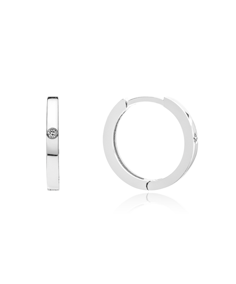 Balto aukso auskarai su deimantais