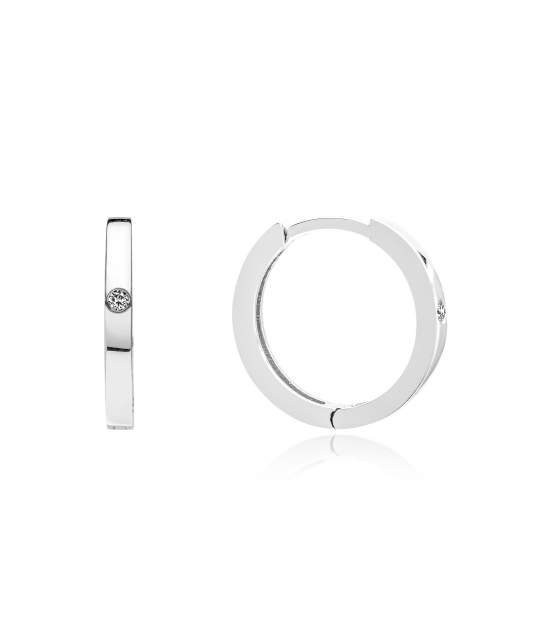 Balto aukso auskarai su deimantais