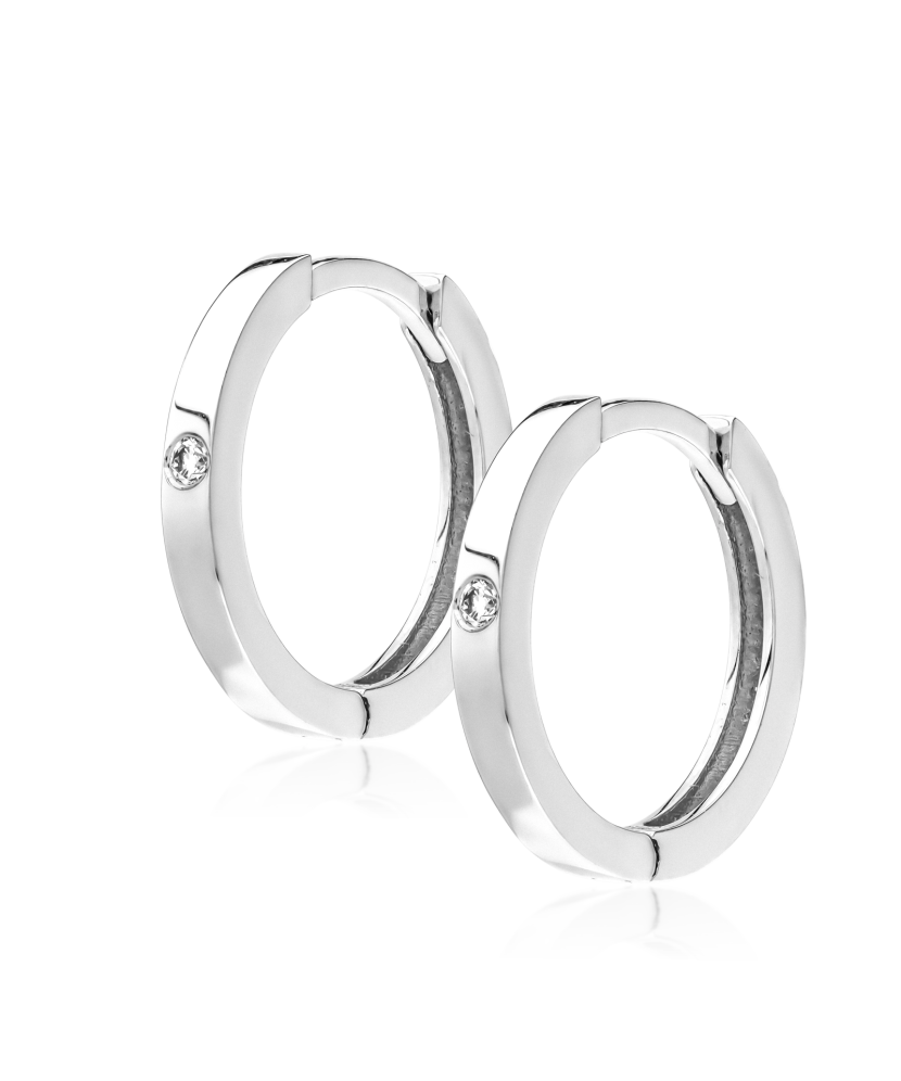 Balto aukso auskarai su deimantais