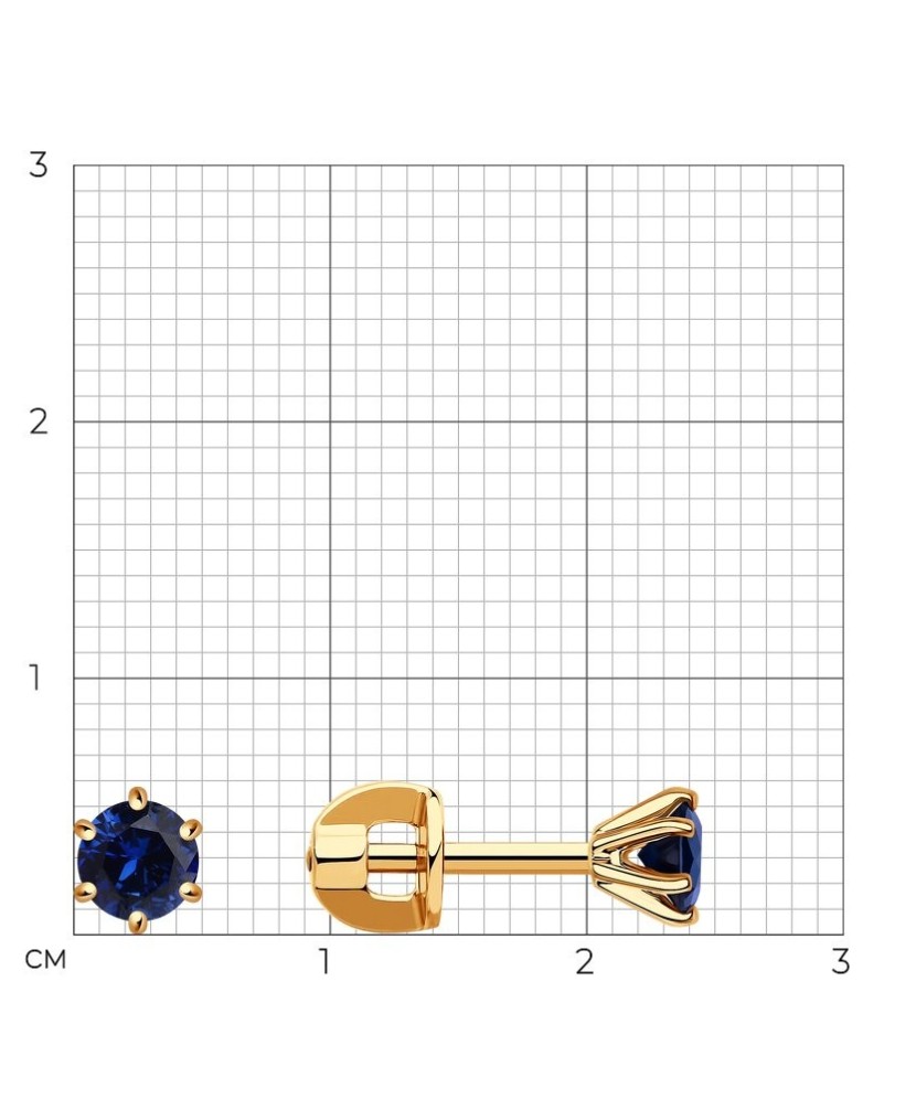 Auksiniai auskarai su safyrais - Auksiniai Auskarai su brangakmeniais - Goldinga