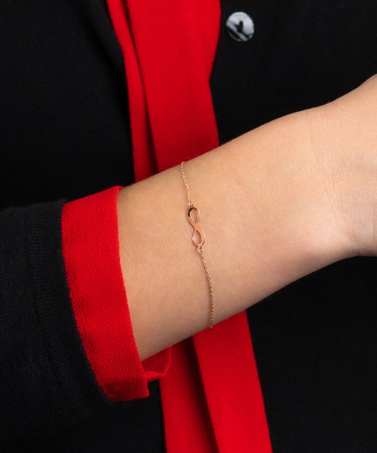 Auksinė apyrankė su cirkonio užsegimu "Begalybė"