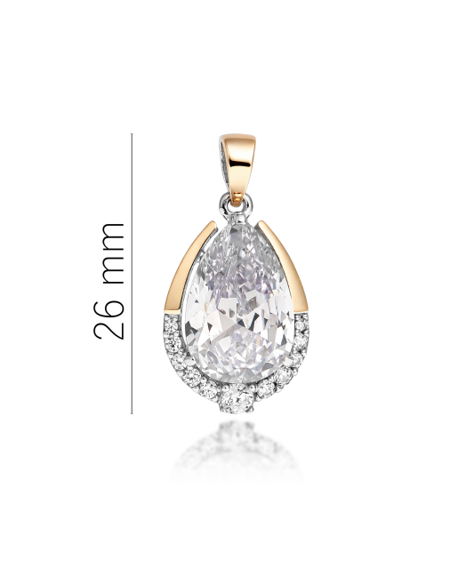 Sidabrinis pakabukas su cirkoniais dengtas auksu