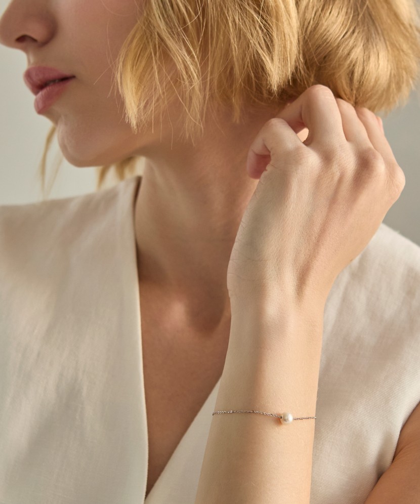 Sidabrinė Apyrankė Su perlu