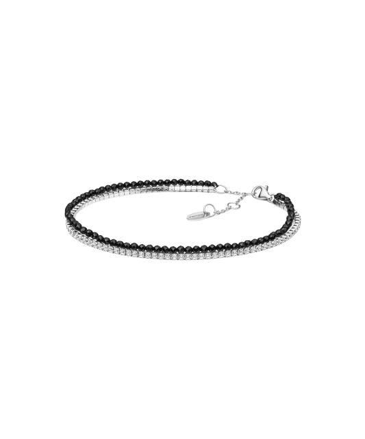 Oniksų apyrankė su cirkoniais ir sidabru