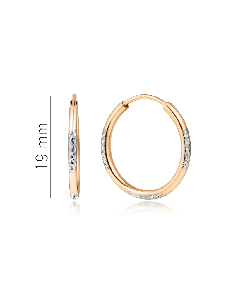 Auksiniai graviruoti auskarai 19mm