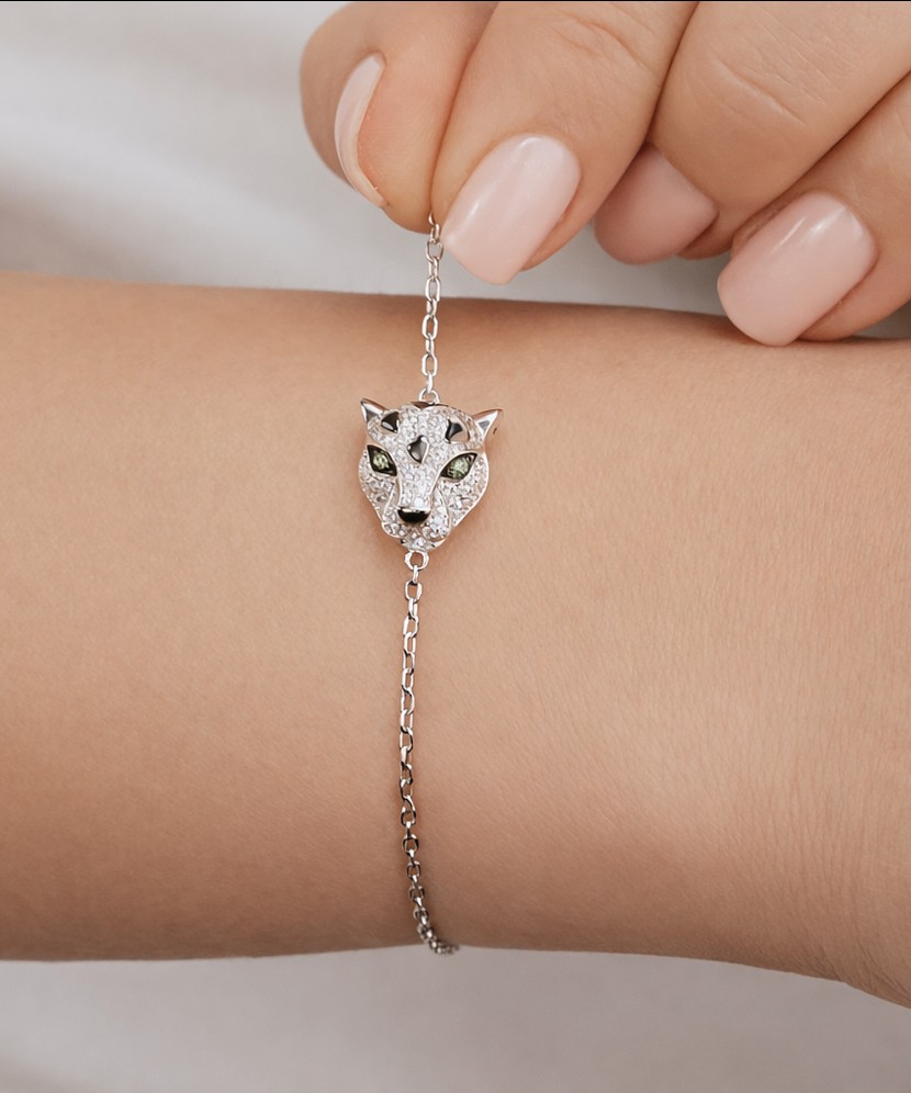 Sidabrinė apyrankė su cirkoniais ir špineliais  - Goldinga