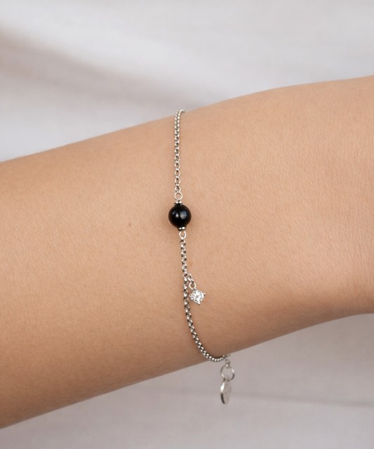 Sidabrinė Apyrankė Su Perlu ir cirkoniu