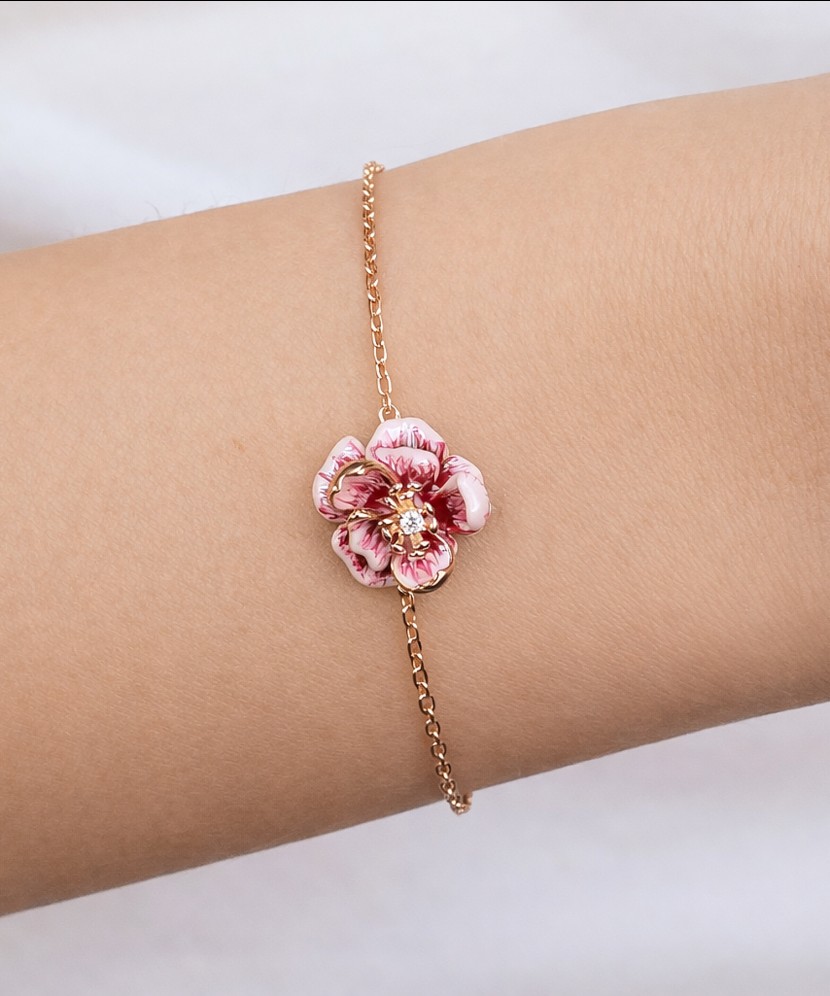 Paauksuota sidabrinė apyrankė su emale  - Goldinga