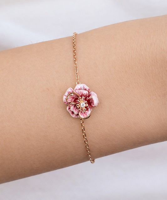 Paauksuota sidabrinė apyrankė su emale  - Goldinga