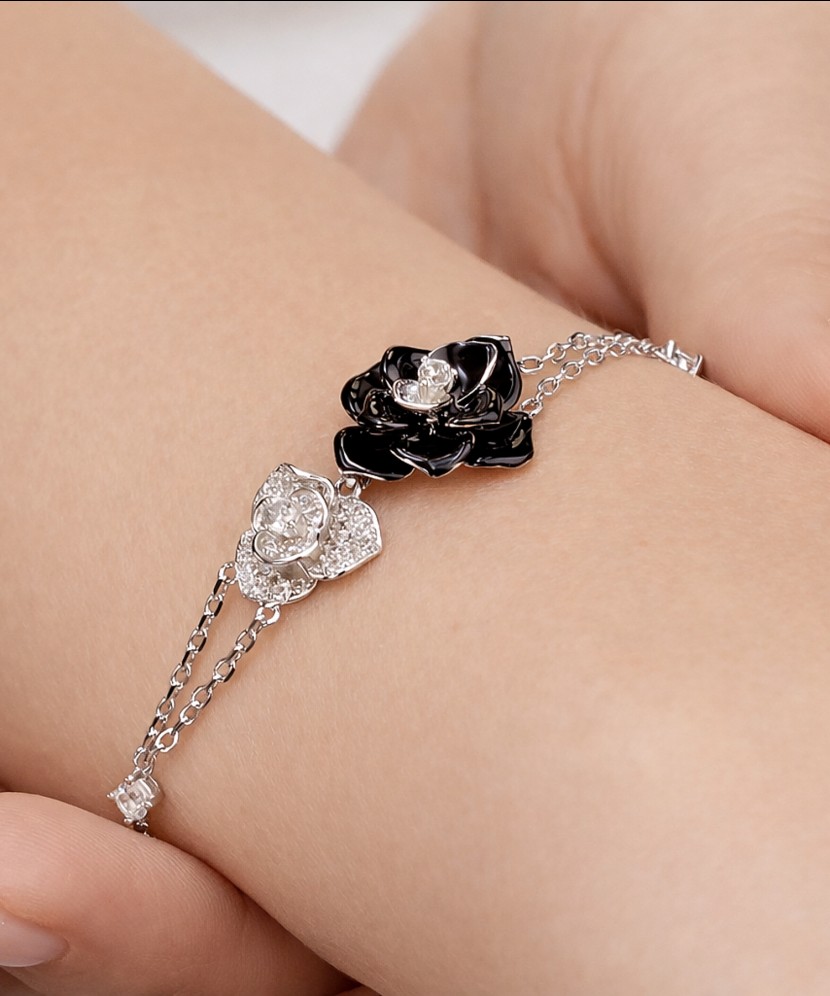 Sidabrinė apyrankė su emale  - Goldinga