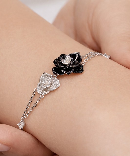 Sidabrinė apyrankė su emale  - Goldinga