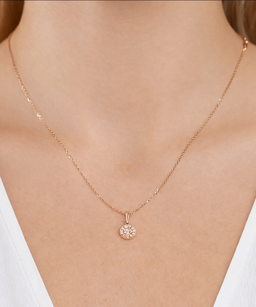 Auksinis pakabukas su cirkoniais "Gyvybės medis"