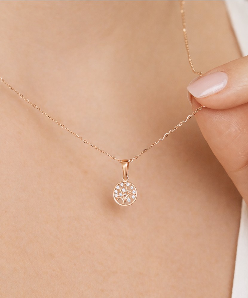 Auksinis pakabukas su cirkoniais "Gyvybės medis"