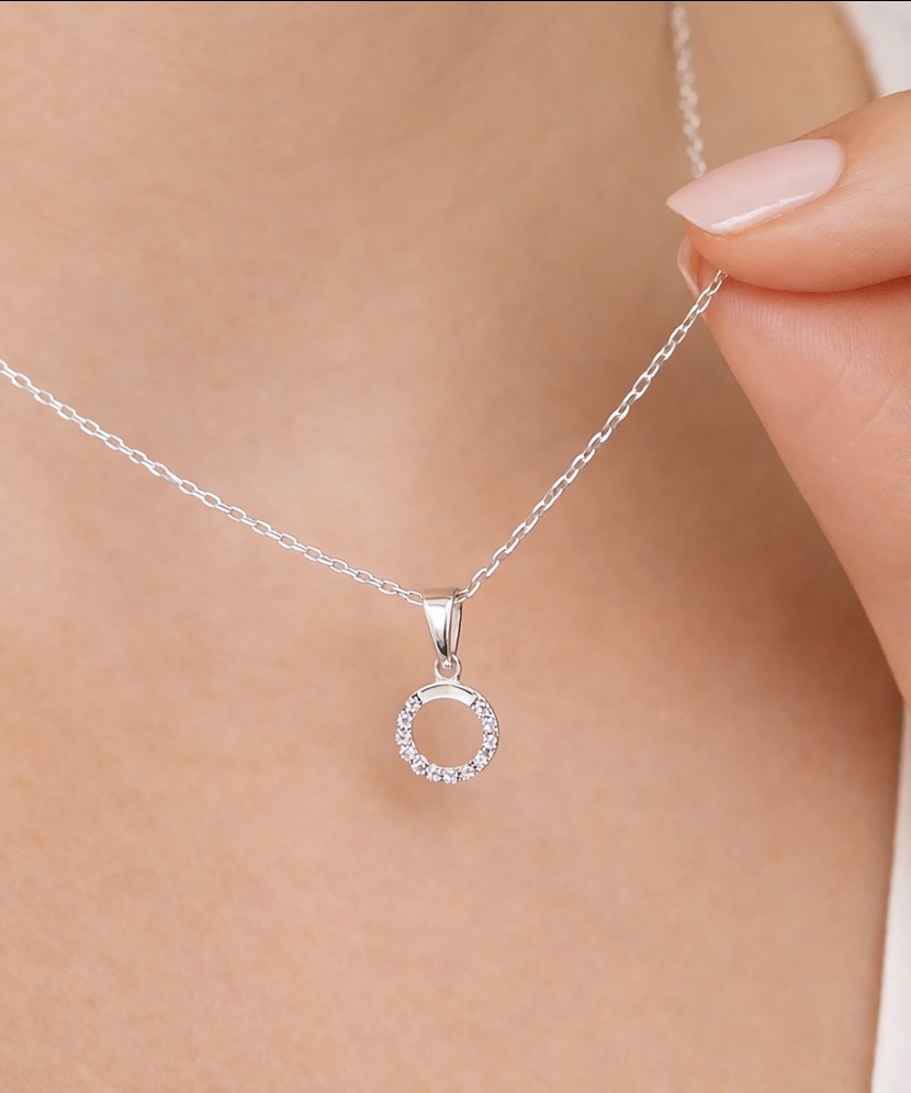 Balto aukso pakabukas su cirkoniais