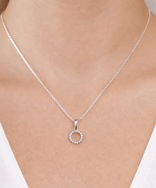 Balto aukso pakabukas su cirkoniais