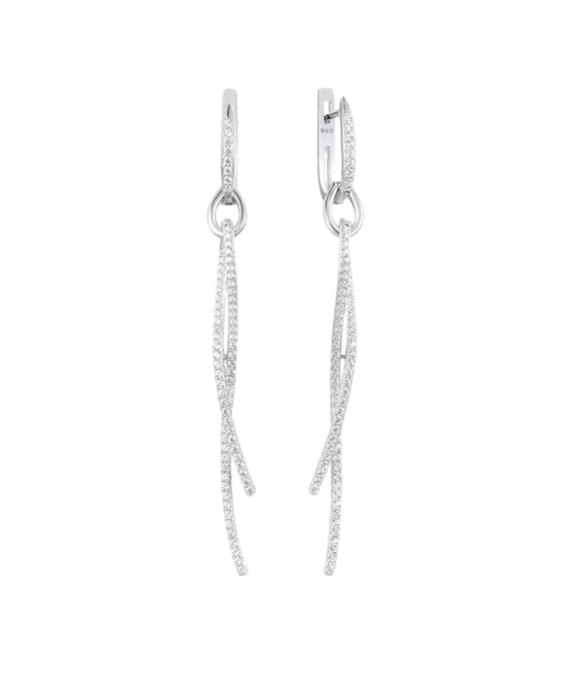 Sidabriniai auskarai su cirkoniais