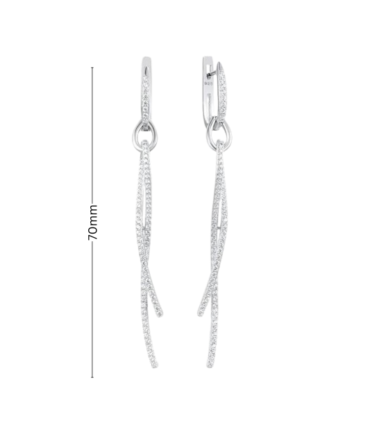 Sidabriniai auskarai su cirkoniais