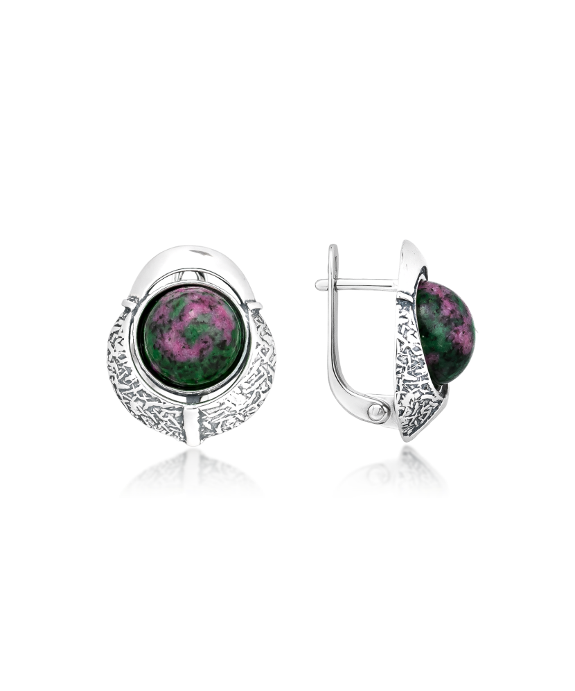 Sidabriniai auskarai su jaspiu