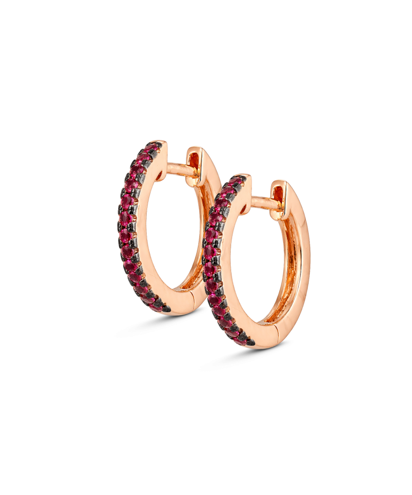 Paauksuoti Sidabriniai auskarai su nano rubinais