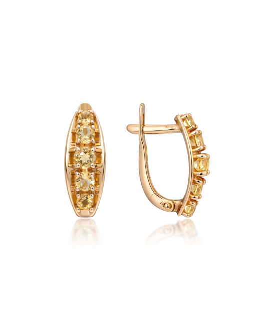 Auksiniai auskarai su citrinu