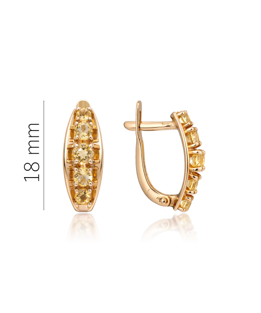 Auksiniai auskarai su citrinu