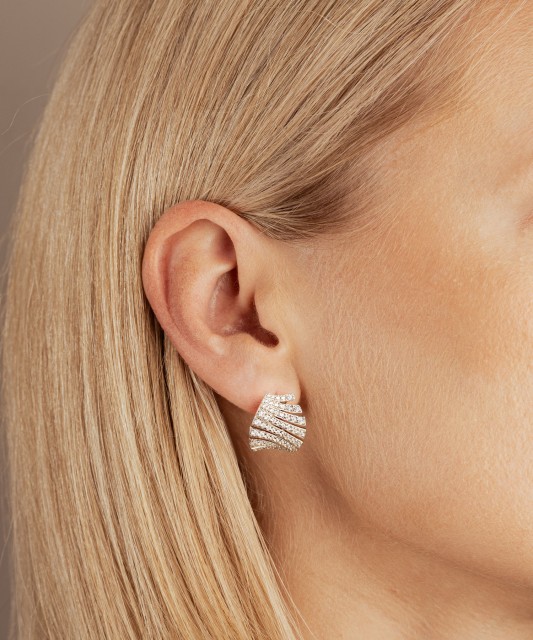 Paauksuoti Sidabriniai auskarai su cirkoniais