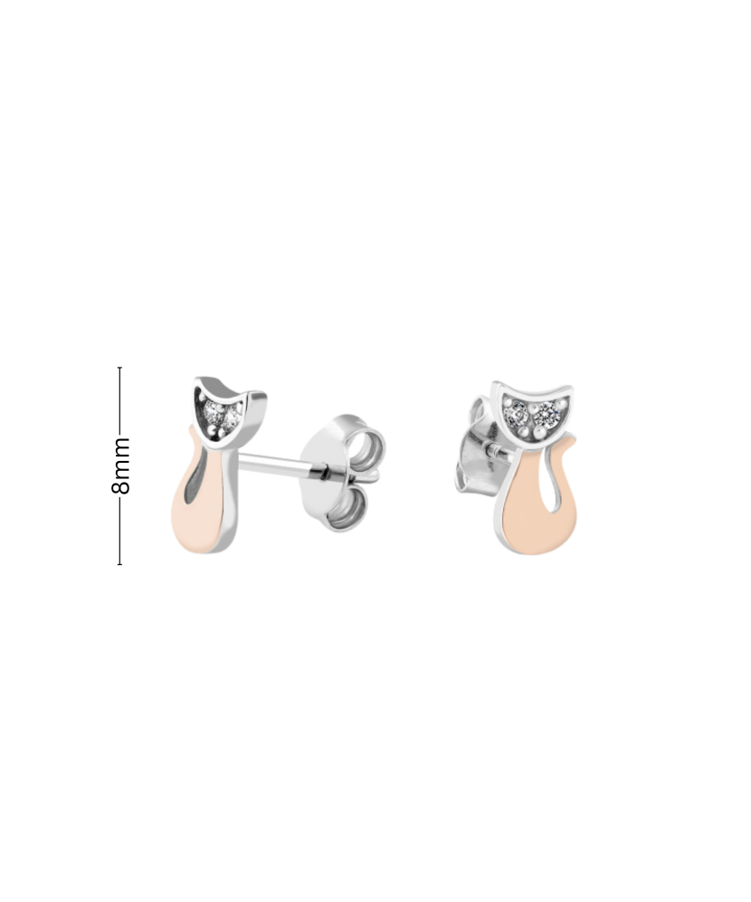 Sidabriniai auskarai dengti auksu su cirkoniais  - Goldinga