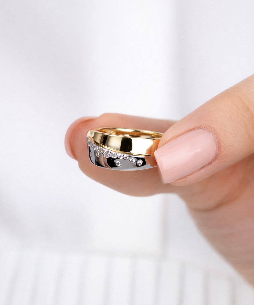 Paauksuotas žiedas su cirkoniais