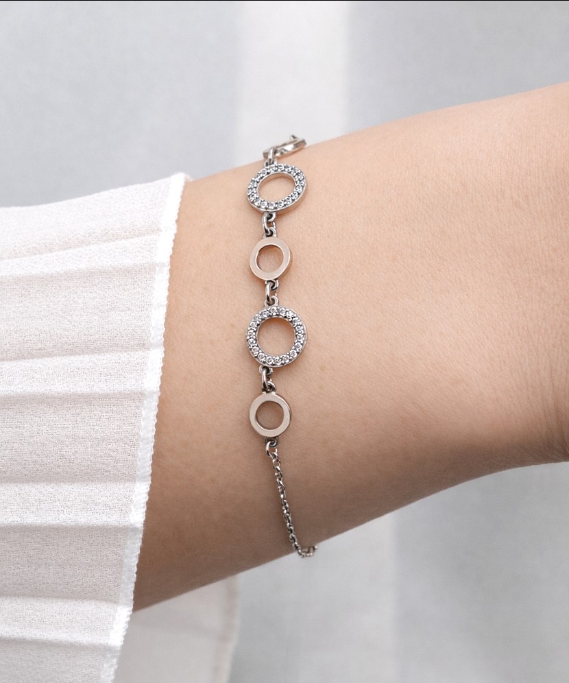 Sidabrinė Apyrankė Su Cirkoniais Dengta Auksu  - Goldinga