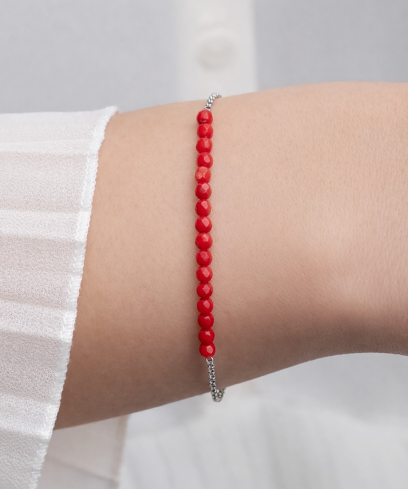 Sidabrinė apyrankė su koralais  - Goldinga