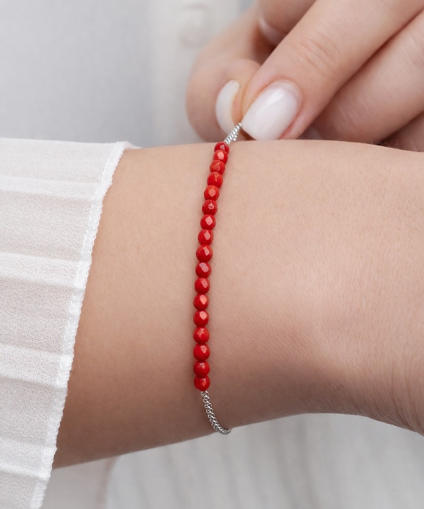 Sidabrinė apyrankė su koralais  - Goldinga