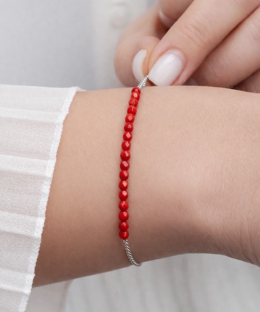 Sidabrinė apyrankė su koralais  - Goldinga