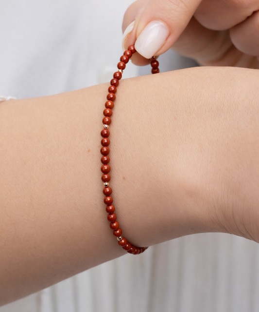 Apyrankė su jaspiu ir paauksuotu sidabru