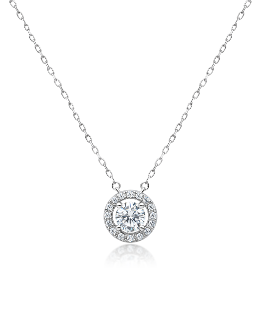 Sidabrinė grandinėlė su cirkonio pakabuku