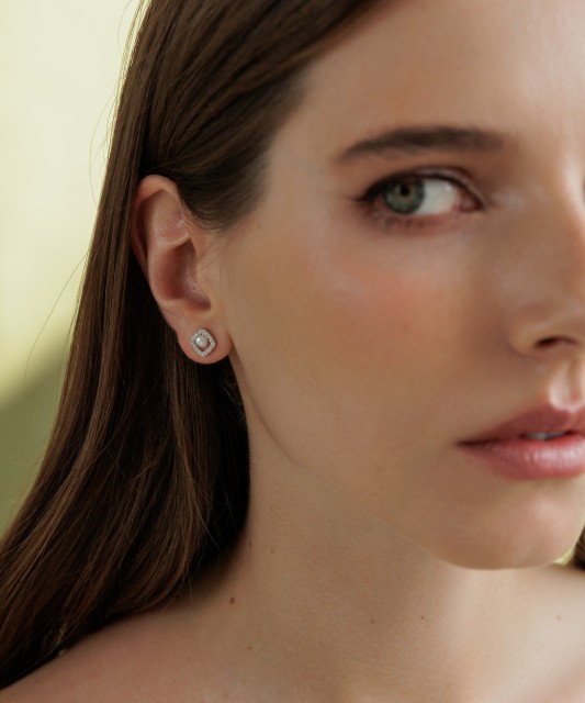 Sidabriniai auskarai su perlais ir cirkoniais