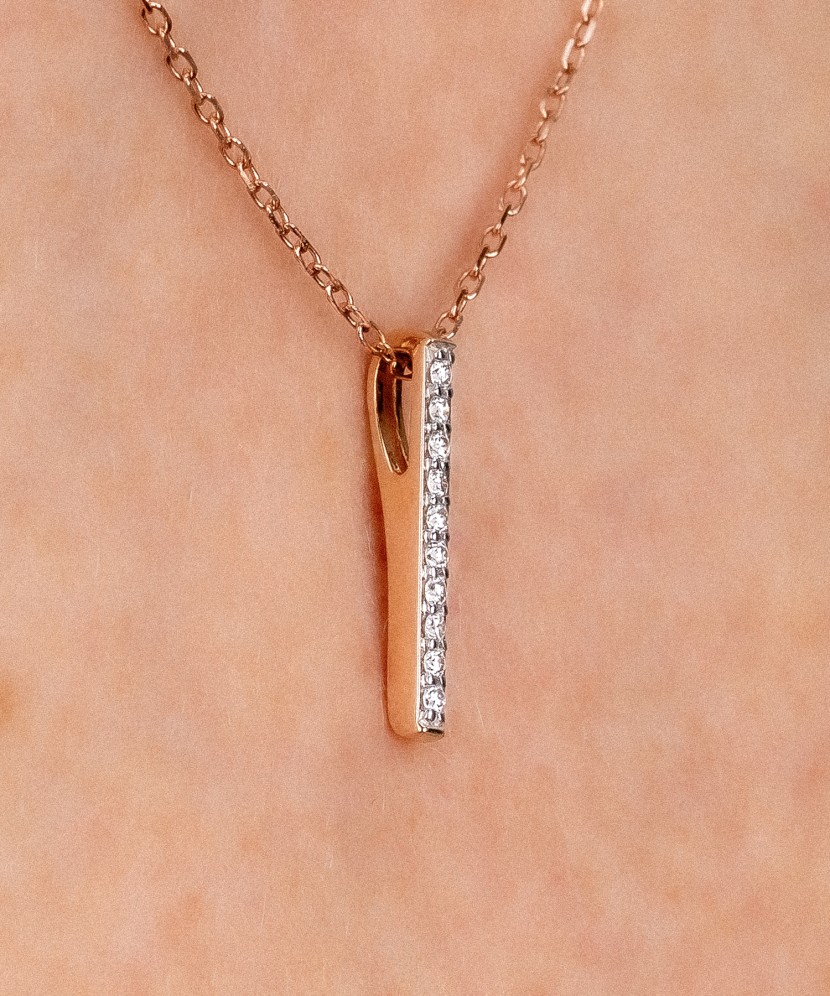 Auksinė Grandinėlė Su deimantiniu Pakabuku