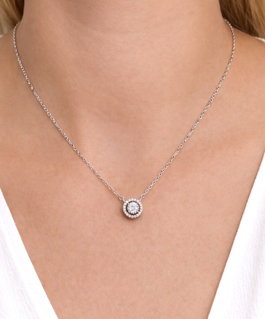 Sidabrinė grandinėlė su cirkonio pakabuku