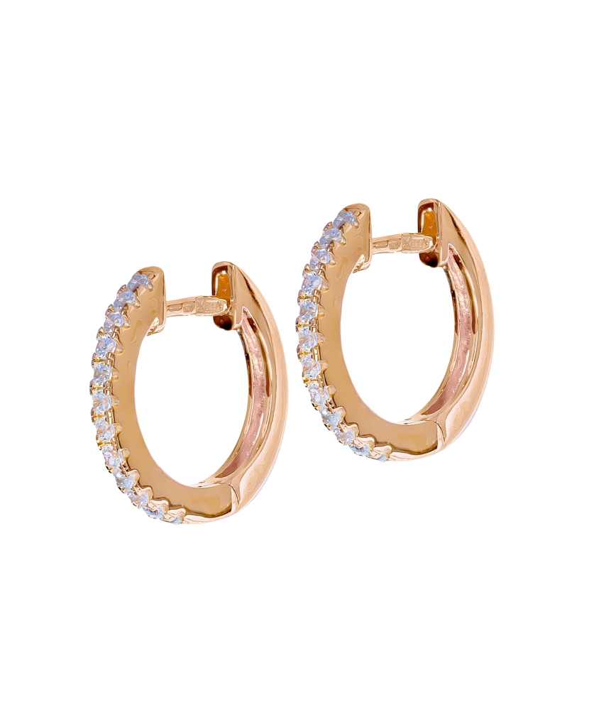 Paauksuoti sidabriniai auskarai su cirkoniais  - Goldinga