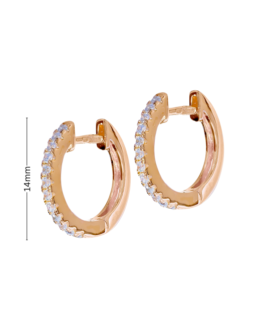 Paauksuoti sidabriniai auskarai su cirkoniais  - Goldinga