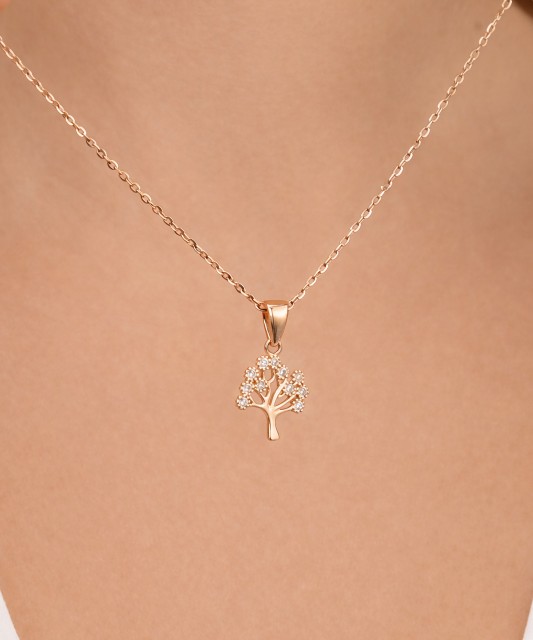 Auksinis pakabukas su cirkoniais "Gyvybės medis"