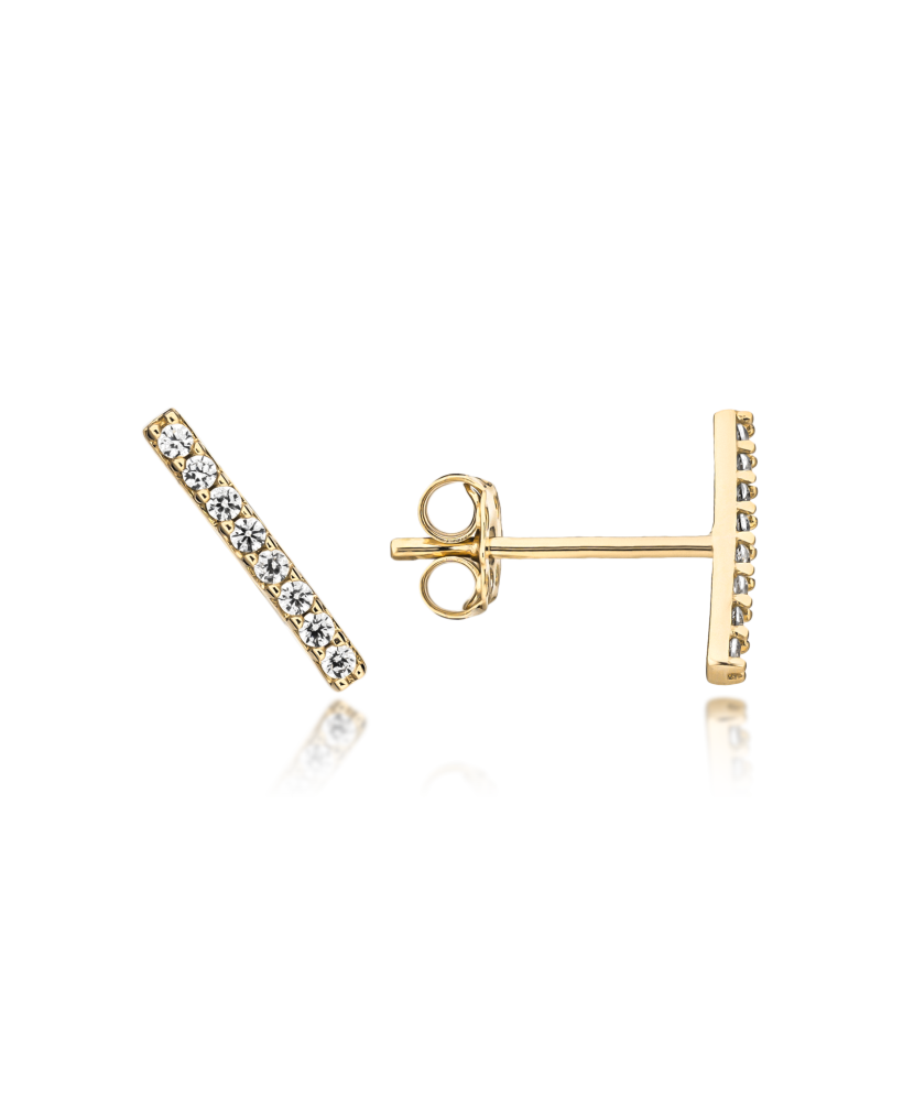 Geltono aukso auskarai su cirkoniais