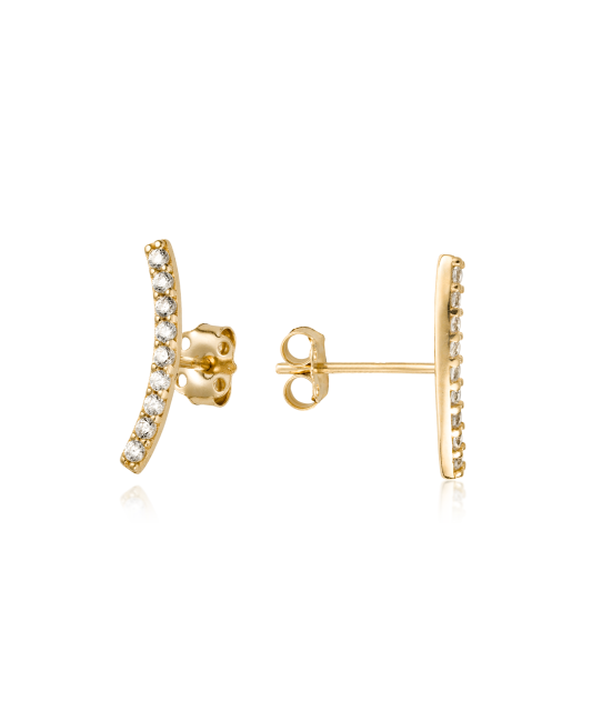 Geltono aukso auskarai su cirkoniais