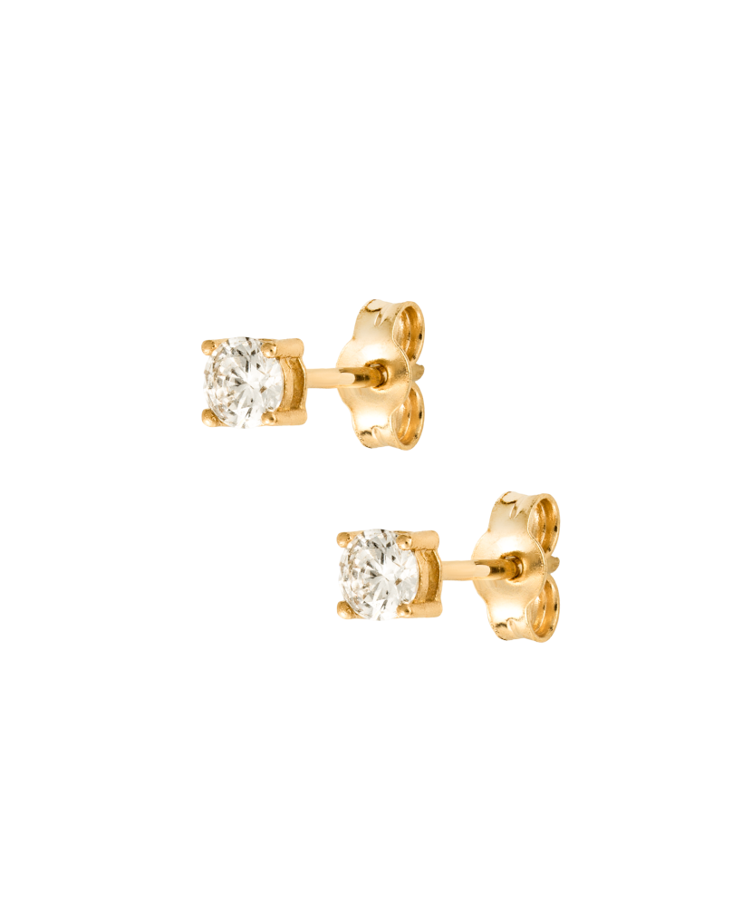 Geltono aukso auskarai su cirkoniais